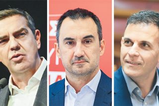 tsipras - xaritsis - karameros